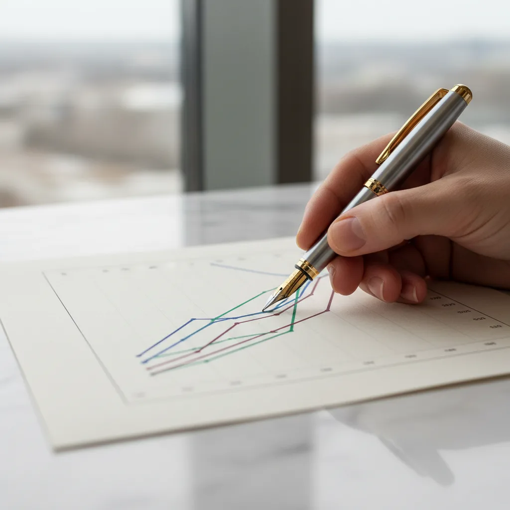 Illustration d'un particulier consultant ses investissements en finance personnelle sur ordinateur